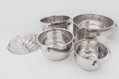 China la forma redonda de acero inoxidable de la tapa del lavabo 5pcs del 15,18,21,24,27cm guisó la sopa del pote que cocinaba el pote en venta