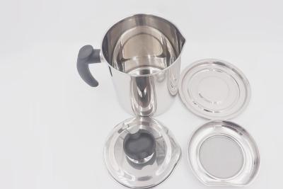 Κίνα 1.6L New design stainless steel cooking oil jar oil strainer pot with lid and base προς πώληση