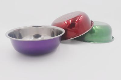 Cina 3pcs  Cookware set colorful wash basin different size stainless steel mixing bowl in vendita