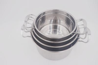 China 4pcs Kitcheware high quality hot steamer stainless steel stock pot with steel lid for sale