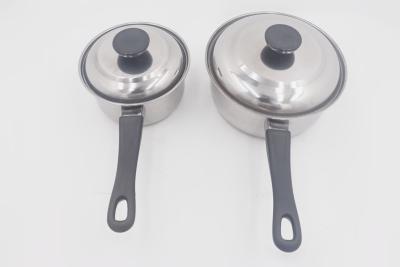 China cazo de acero inoxidable del cookware de 3pcs SKU con el pote de ebullición de la sola leche europea de la manija en venta