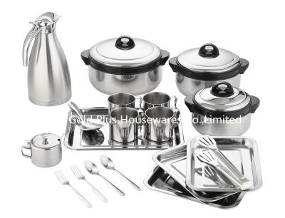 Китай 19pcs варя баки и лотки установило служа кружку молока бака thermos кофе бака супа грелки еды работы стали подноса продается