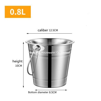 China 0.8L Promotion outdoor stainless steel ice bucket with handle for bar metal champagne beer wine keg cooler à venda