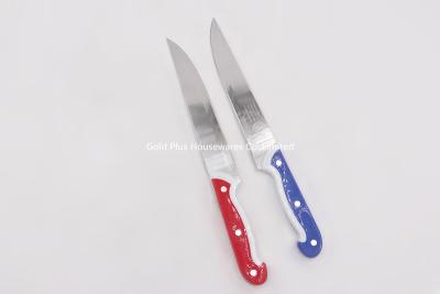 China Cuchillo de pelado del sistema del cuchillo de cocina de la categoría alimenticia con el cuchillo multi del carnicero agudo seguro de la cuchilla con la manija cómoda en venta