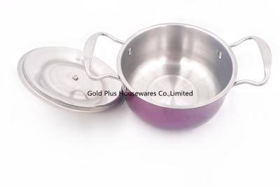 중국 Colorful kitchen casserole pot set stainless steel cooking pot 18cm sauce pan metal steel cookware sets pot 판매용