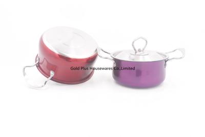 China 16-20cm New design various size aluminum non-stick casserole stainless steel cooking soup hot pot à venda