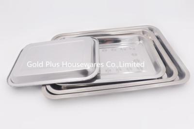 Κίνα 45*35cm Hotel restaurant kitchenware metal pan daily use rectangle stainless steel custom printed dinner serving tray προς πώληση