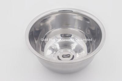 China 18cm Kitchenware cheap metal stainless steel basin mixing bowl salad bowl for sale