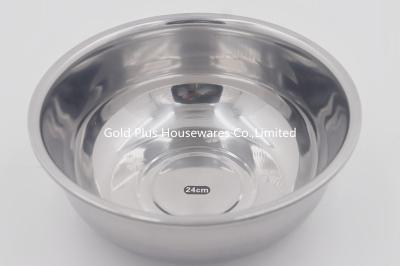 China 24cm China suppliers stainless steel restaurant food serving tray laser print Wash Basin for sale