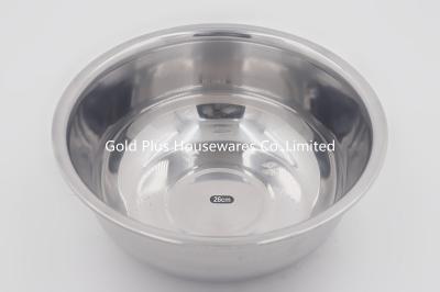 China 26cm China supplier thin stainless steel indian basin circular gift basin for sale