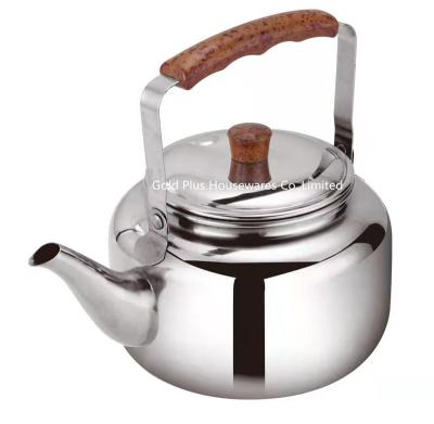 China Home and camping metal tea pots 2L hot selling stainless steel natural color whistling kettle for sale