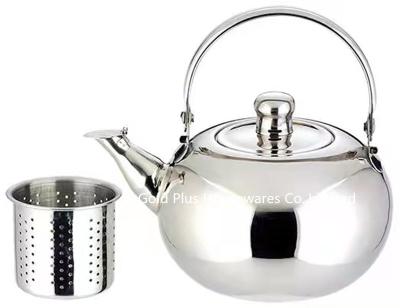 China Customized polishing kichen metal tea pot modern tea kettle stove top stainless steel whistling kettle for sale