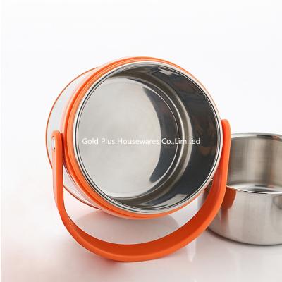 China Fashion style vacuum stainless steel travel lunch pot vacuum insulated thermal food jar with PP handle for sale