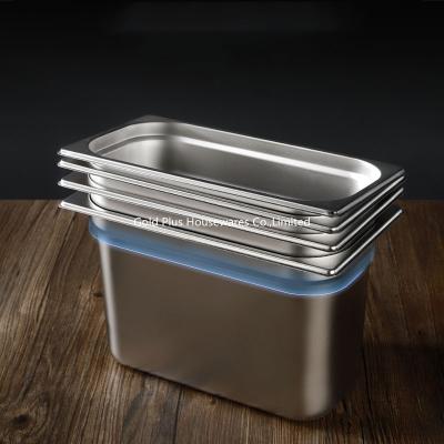 China Food container 1/1 anti-rust metal food tray  food pans with cover for hotel commercial stainless steel pan for sale