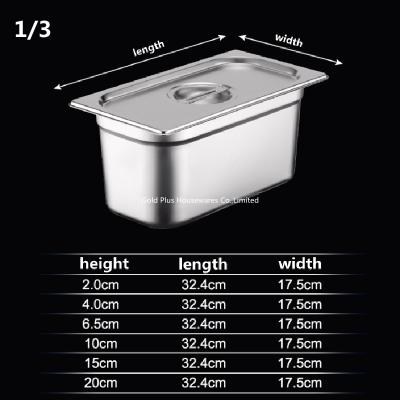 Cina High-volume buffet service food pan eco-friendly restaurant serving chafing dish 1/3 serving dish with lid in vendita