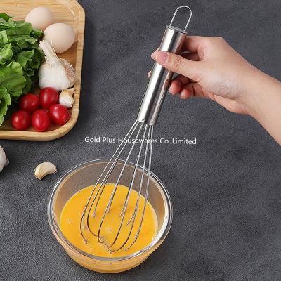 China Professional kitchen accessories hand held manual egg beater stainless steel hand egg milk frother whisk Te koop