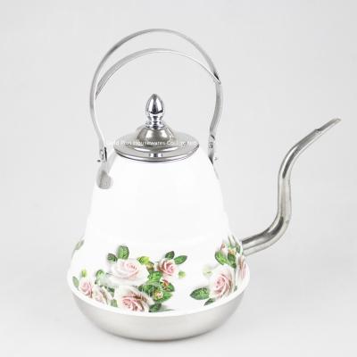 중국 Kitchen body metal smart gooseneck coffee pot with flower pattern stainless steel gooseneck kettle coffee maker pot 판매용