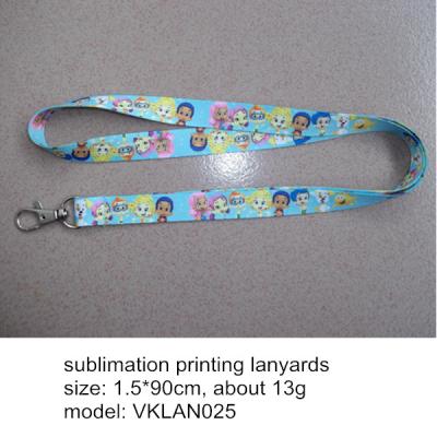 China Polyester sublimation print neck lanyards, exquisite heat transfer printing neck lanyards, for sale