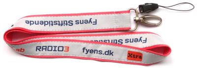 China OEM wholesale polyester neck lanyard strap with jacquard logo ribbon stitched, good value, for sale