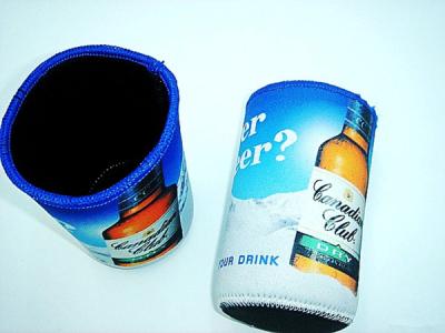 China Neoprene Coke can skin case, neoprene can cooler sleeve pouch,heat transfer colorful print for sale