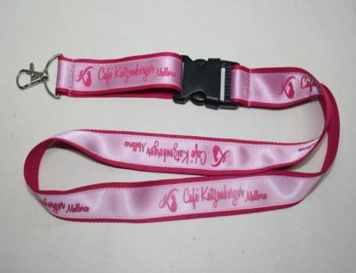 China Polyester satin double layered lanyards, satin label overlay lanyards,double layer lanyard for sale