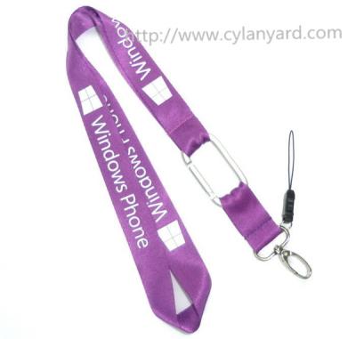 China Imprinted logo nylon carabiner lanyards, nylon neck straps with aluminum carabiner hook, for sale