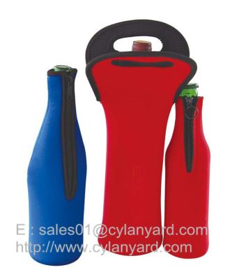 China Neoprene beer bottle cooler with zipper, high graded neoprene bottle coolers, for sale