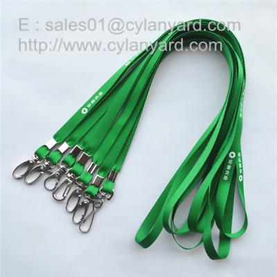 China Custom polyester neck strap lanyard with metal sheet crimp and metal clip, for sale