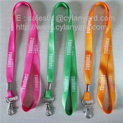 China Metal crimped nylon neck strap, nylon badge lanyard with metal sheet crimp, for sale