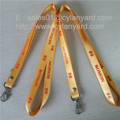 China Riveted nylon strap lanyards, nylon badge lanyard with rivet and metal hook, for sale