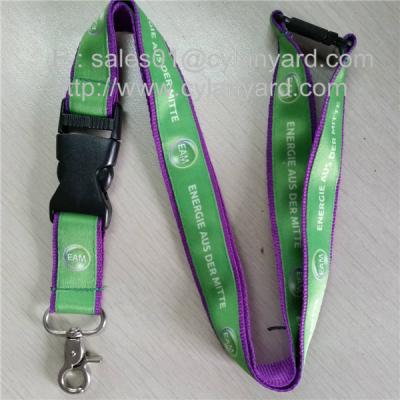 China Double layered polyester lanyard with sublimation ribbon overlaid, for sale