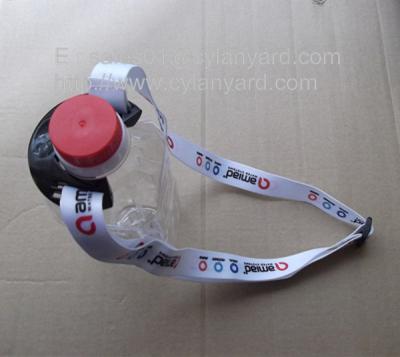 China PVC bottle holder lanyard with adjustable ribbon, sporting bottle holder strap lanyard, for sale