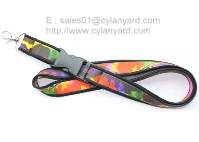 China SBR neoprene rubber lanyards wholesale, full colour print neoprene id  ribbons, for sale