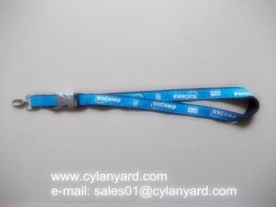 China High Graded Jacquard Label Overlaid Lanyard With Metal Detachable Release Buckle for sale