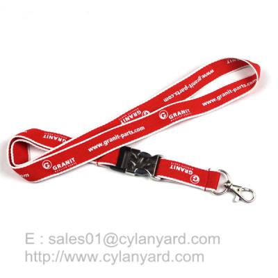 China Woven Frame Polyester Lanyard with Metal Detachable Buckle, Woven Framed Ribbons for sale