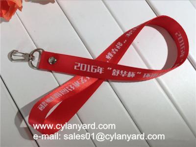 China Nylon Ribbon Lanyard factory China, custom printed nylon neck ribbon with rivet for sale