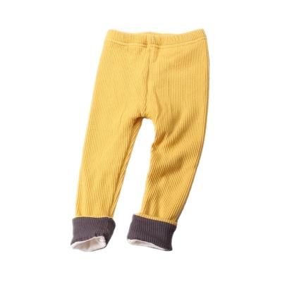 China Anti-wrinkle Girl Legging Winter Thicken Pile Pants For Babies Toddler K Leggings Velvet Warm Fleece Soft Elastic Pants for sale