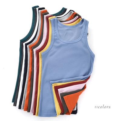 China Anti-pilling cotton 100% rib-knit plain sports tank top absorb sweat men's breathable knit vests wholesale for sale