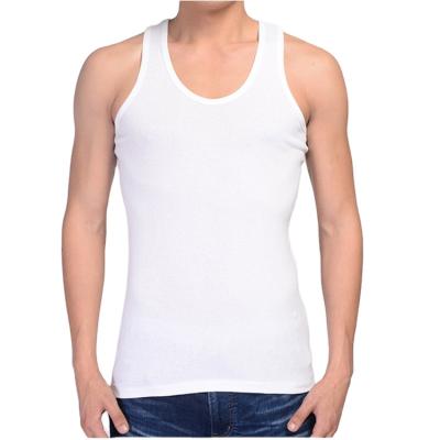 China Anti-pilling 100% cotton knitted thin plain tank top in men's knitwear wholesale for sale