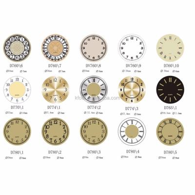 China PVC Wall Clock Dial Aluminum Clock Face With Classic Design for sale