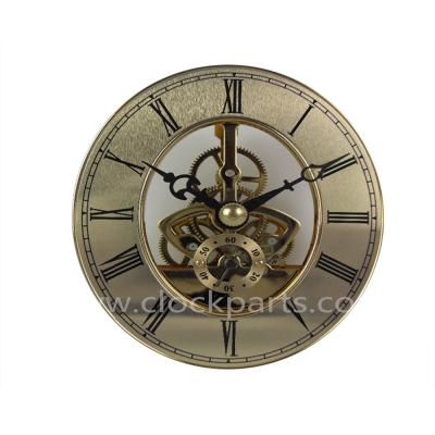 China Skeleton Stainless Steel Clock Insert Quartz Clock Movement With Oval Dial Metal Clock for sale