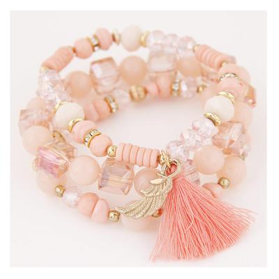 China BOHEMIA Quality Crystal Bracelet Fashion Sweet Candy Color Beaded Bracelet Jewelry Women Multilayer for sale