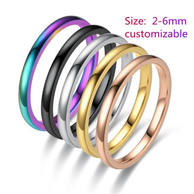 China Minimalist Titanium Steel Ladies Ring Five-Color Combination Fine Stainless Ring Customized Frosted Steel Personality TRENDY for sale