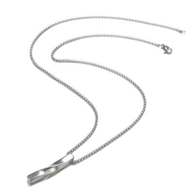 China TRENDY Hot Selling Stainless Steel Charms Men's Necklace Simple Simple Twisted Jewelry Long For Women Wholesale 2022 for sale