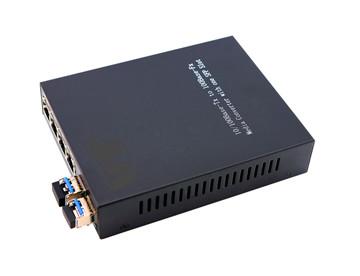 China 2FX 4TX 10/100/1000M Fiber Ethernet Media Converter 4 RJ45 Ports & 2 Fiber Ports for sale