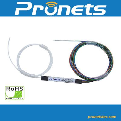 China 0.9mm Pigtail 1x4 PLC Splitter G657A1/A2 Fibra óptica PLC Splitter Mini Modular en venta