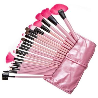 China Customizable Red Smudge Brush 24pcs Cosmet Banfi Makeup Set Brush With Makeup Bag for sale