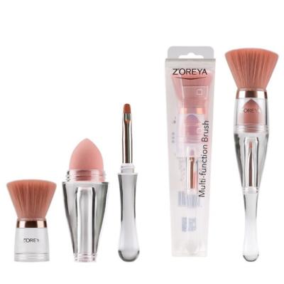 China Angular Blush 3 in 1 Low MOQ Private Label Makeup Brush Set Patent Unique Makeup Brushes With Logo for sale