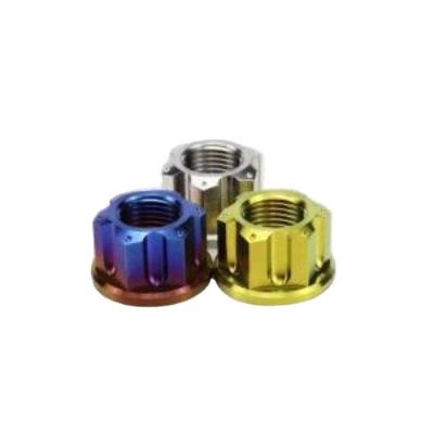 China Heavy industry 12 point gr5 titanium flange nut for motorcycle wheel axle for sale