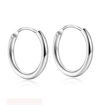 China CLASSIC 925 Sterling Silver 1.5mm Endless Hoop Hoop Tube Hoop Earrings Medium Large Thin Circle Hoop Earrings Small for sale